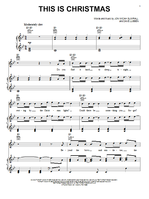 Download Kutless This Is Christmas Sheet Music and learn how to play Piano, Vocal & Guitar (Right-Hand Melody) PDF digital score in minutes