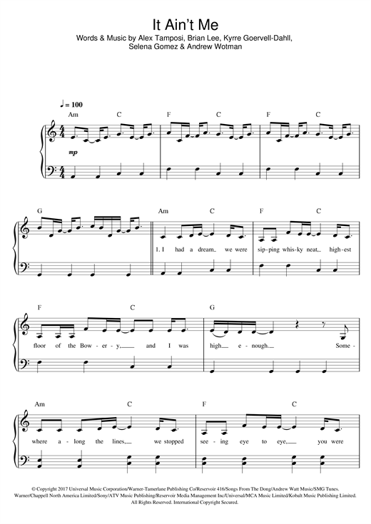 Download Kygo and Selena Gomez Sheet Music and learn how to play Piano, Vocal & Guitar (Right-Hand Melody) PDF score in minutes