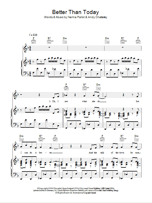 Download Kylie Minogue Better Than Today Sheet Music and learn how to play Piano, Vocal & Guitar (Right-Hand Melody) PDF digital score in minutes
