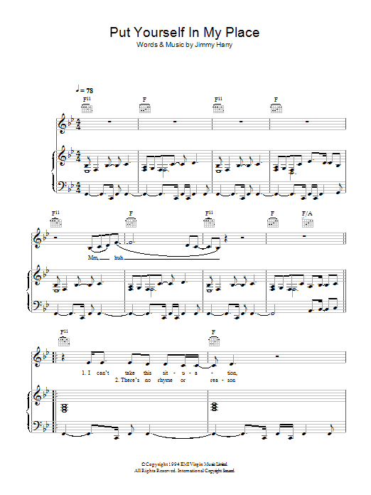 Download Kylie Minogue Put Yourself In My Place Sheet Music and learn how to play Piano, Vocal & Guitar PDF digital score in minutes