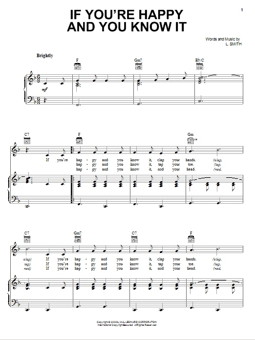 Download L. Smith If You're Happy And You Know It Sheet Music and learn how to play Ukulele PDF digital score in minutes