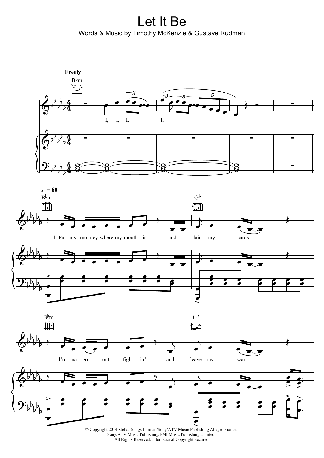 Download Labrinth Let It Be Sheet Music and learn how to play Piano, Vocal & Guitar (Right-Hand Melody) PDF digital score in minutes