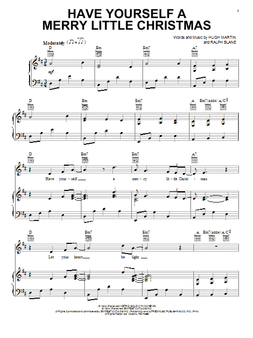 Download Lady Antebellum Have Yourself A Merry Little Christmas Sheet Music and learn how to play Piano, Vocal & Guitar (Right-Hand Melody) PDF digital score in minutes