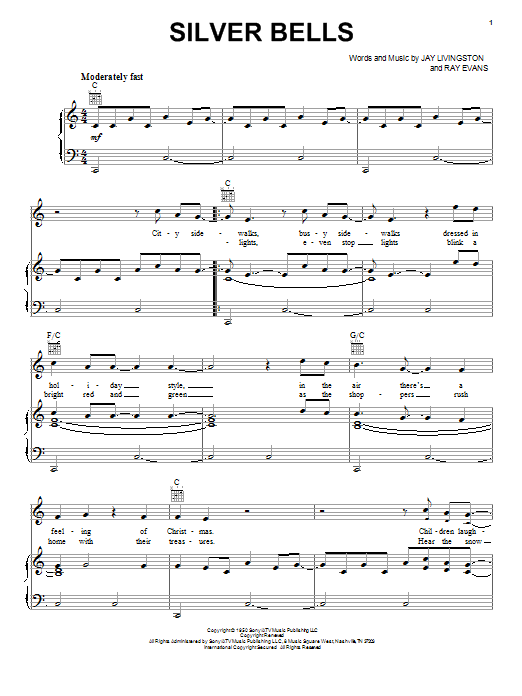 Download Lady Antebellum Silver Bells Sheet Music and learn how to play Piano, Vocal & Guitar (Right-Hand Melody) PDF digital score in minutes