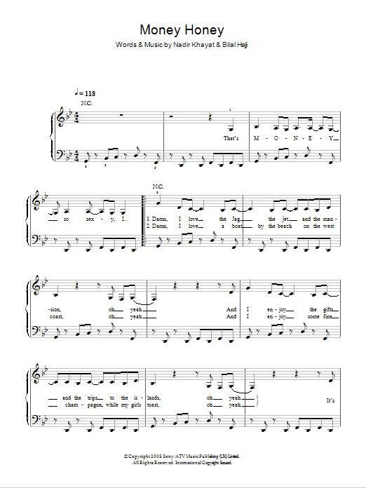 Download Lady Gaga Money Honey Sheet Music and learn how to play Easy Piano PDF digital score in minutes