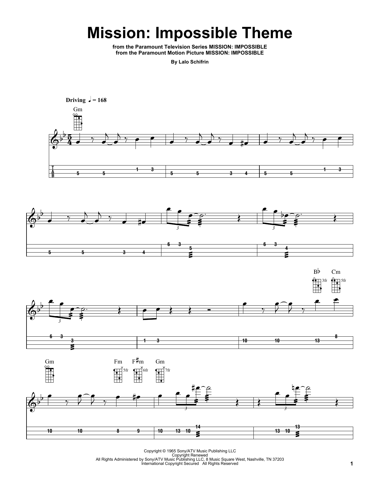 Download Lalo Schifrin Mission: Impossible Theme (arr. Bobby Westfall) Sheet Music and learn how to play Mandolin PDF digital score in minutes