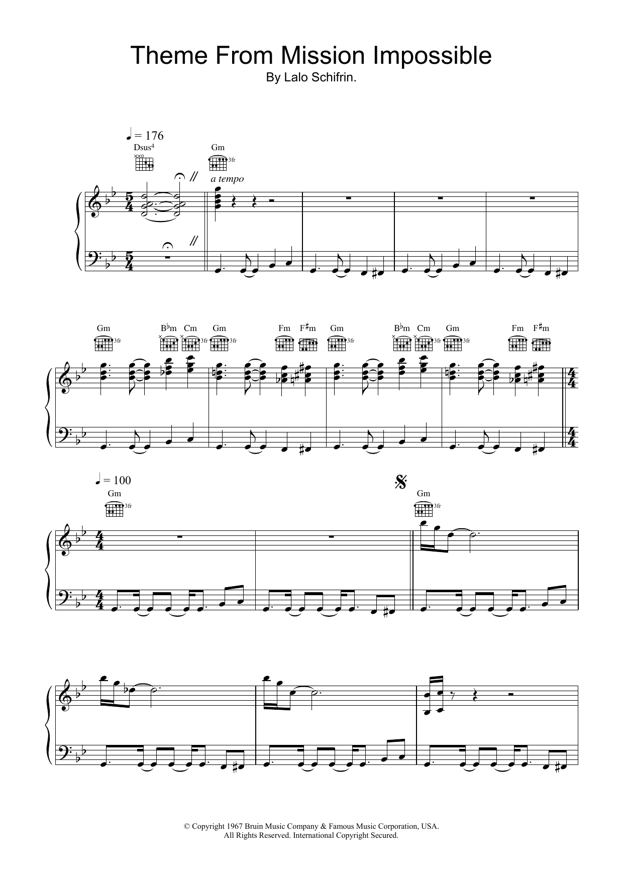 Download Lalo Schifrin Mission: Impossible Theme Sheet Music and learn how to play GTRENS PDF digital score in minutes
