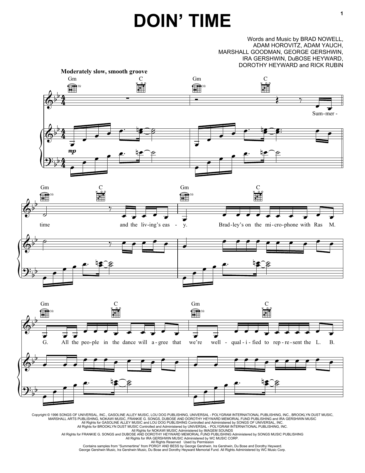 Download Lana Del Rey Doin' Time Sheet Music and learn how to play Piano, Vocal & Guitar Chords (Right-Hand Melody) PDF digital score in minutes