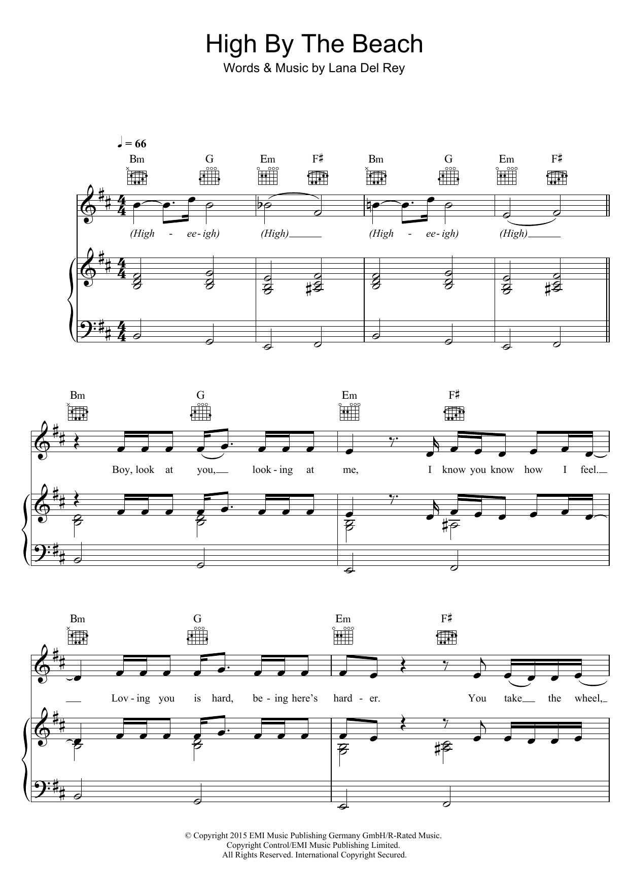 Download Lana Del Rey High By The Beach Sheet Music and learn how to play Ukulele Lyrics & Chords PDF digital score in minutes