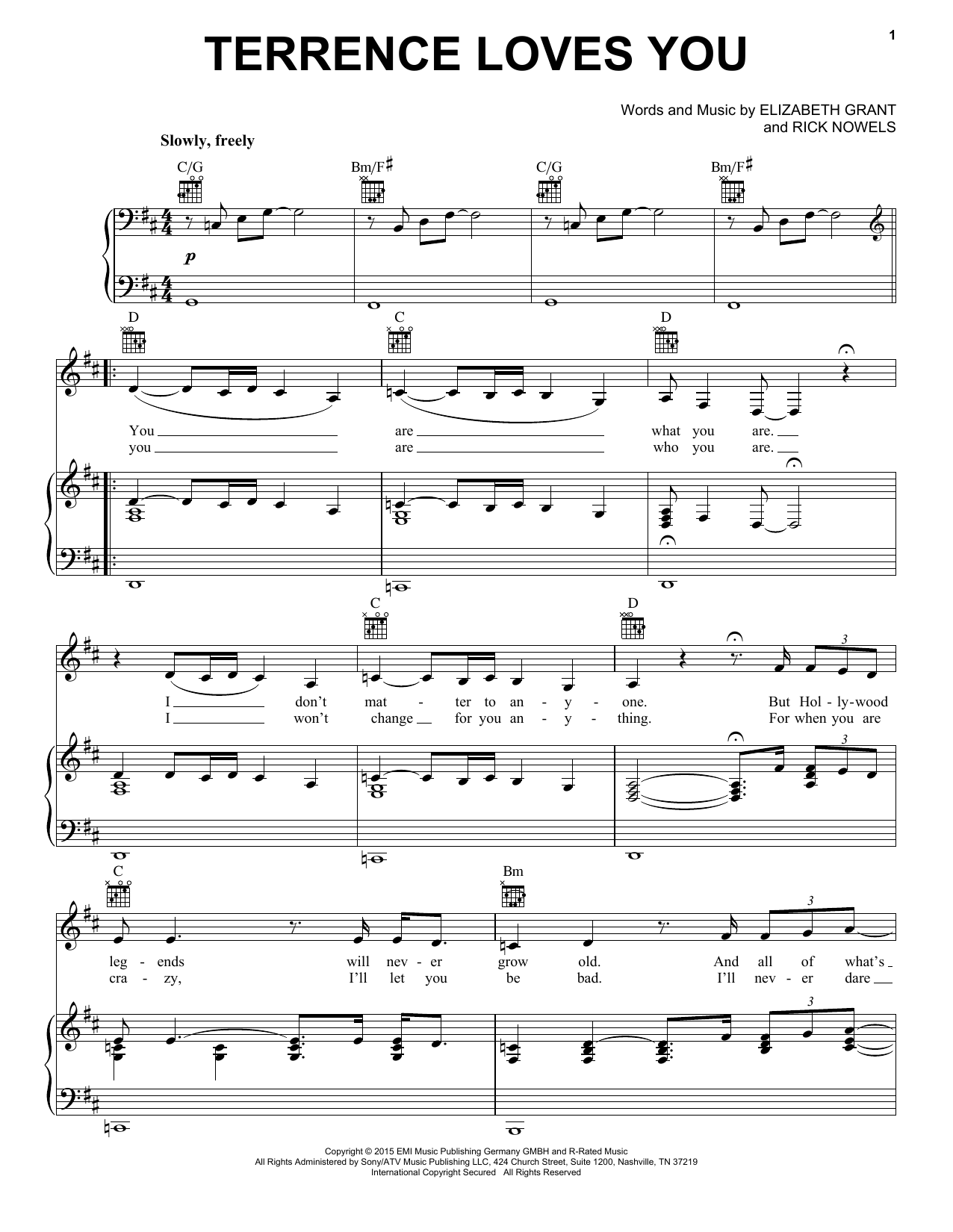 Download Lana Del Rey Terrence Loves You Sheet Music and learn how to play Piano, Vocal & Guitar (Right-Hand Melody) PDF digital score in minutes