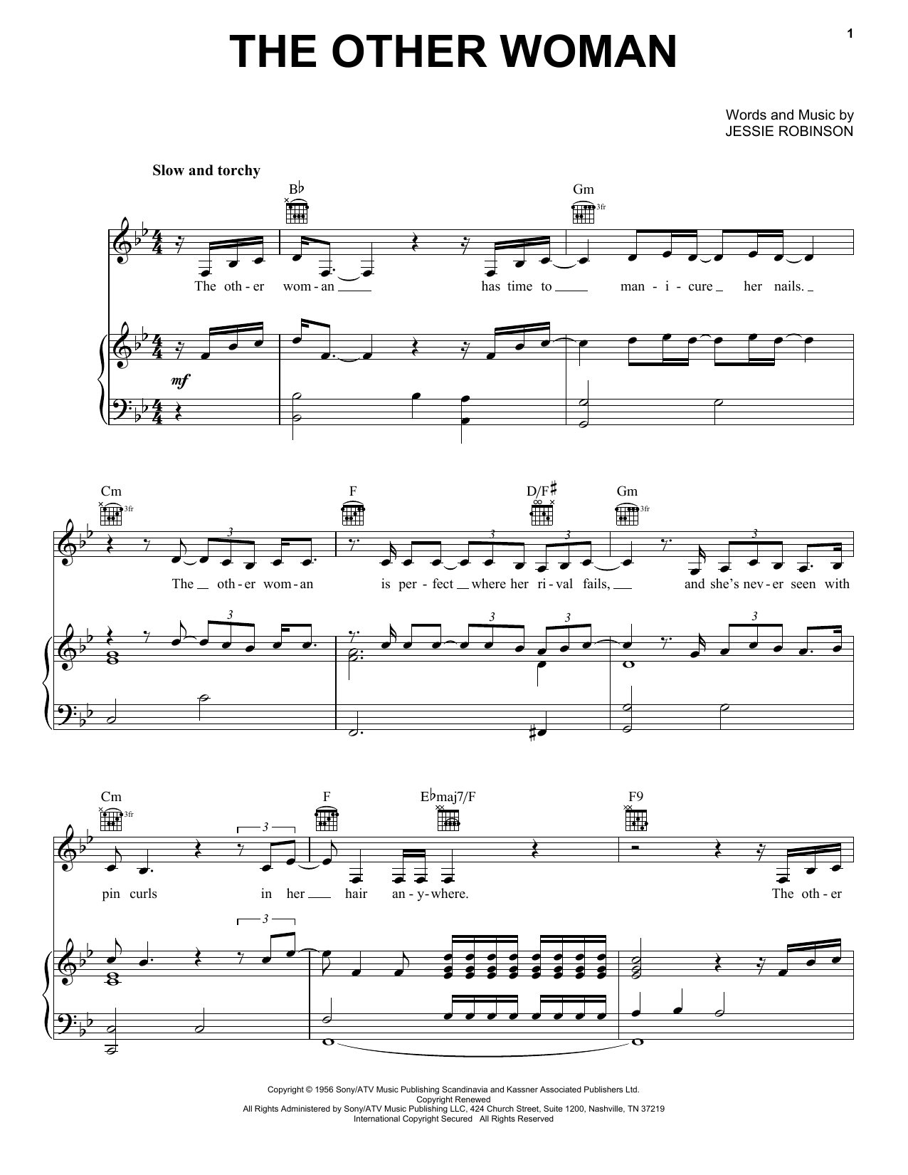 Download Lana Del Rey The Other Woman Sheet Music and learn how to play Piano, Vocal & Guitar (Right-Hand Melody) PDF digital score in minutes