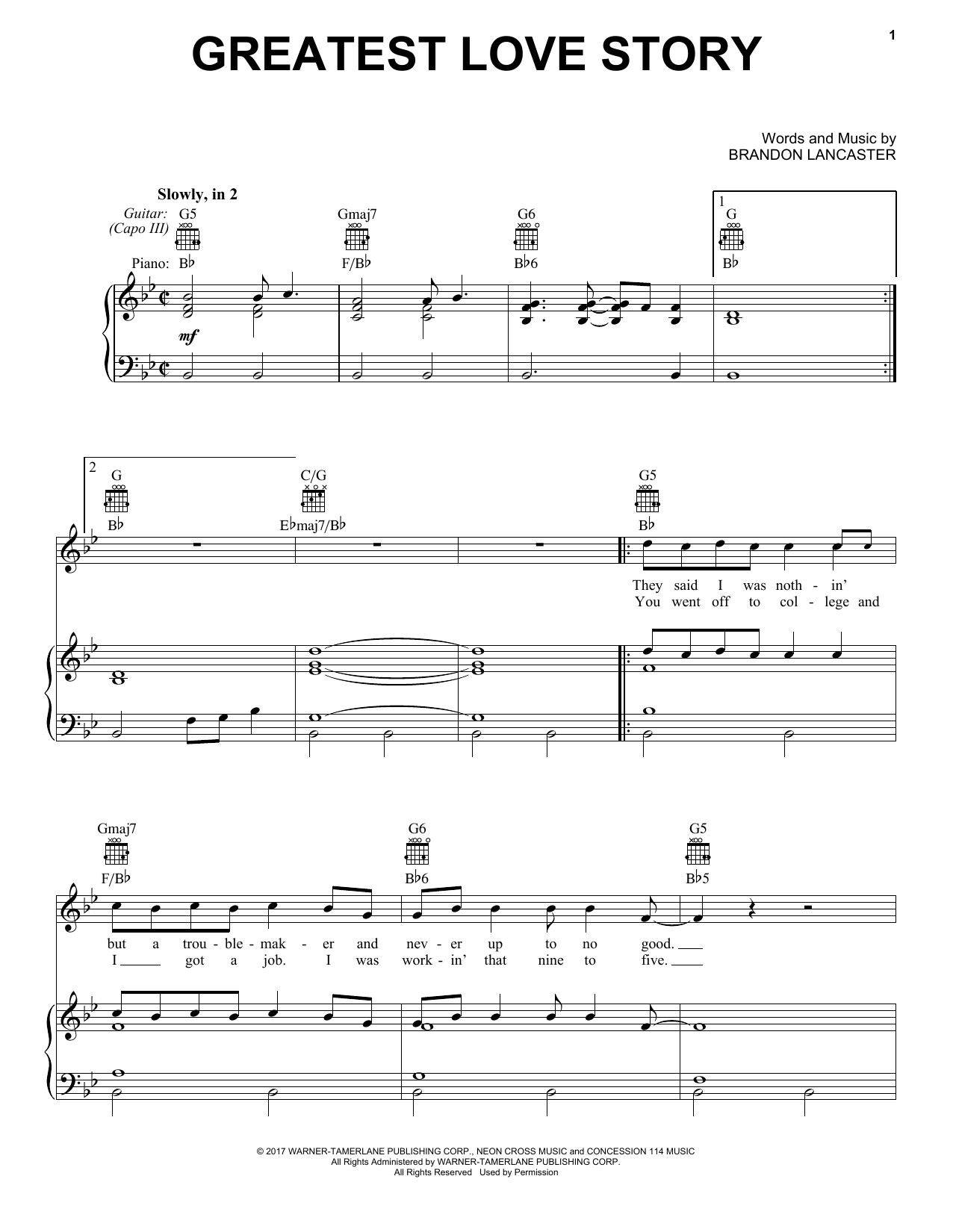 Download LANco Greatest Love Story Sheet Music and learn how to play Easy Guitar Tab PDF digital score in minutes