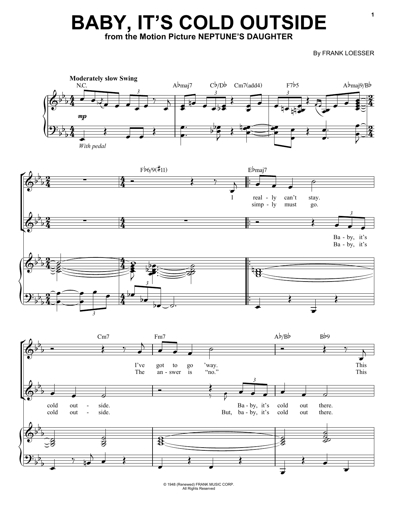 Download Landau Eugene Murphy, Jr. Baby, It's Cold Outside Sheet Music and learn how to play Piano, Vocal & Guitar (Right-Hand Melody) PDF digital score in minutes