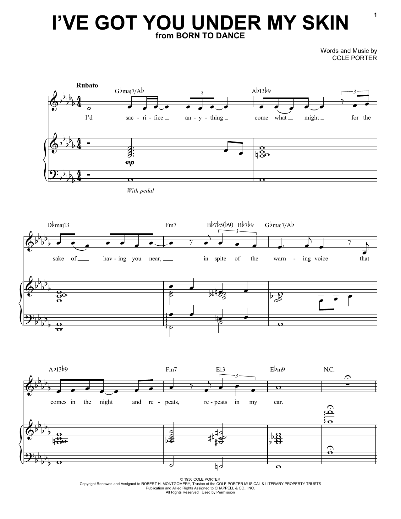 Download Landau Eugene Murphy, Jr. I've Got You Under My Skin Sheet Music and learn how to play Piano, Vocal & Guitar (Right-Hand Melody) PDF digital score in minutes