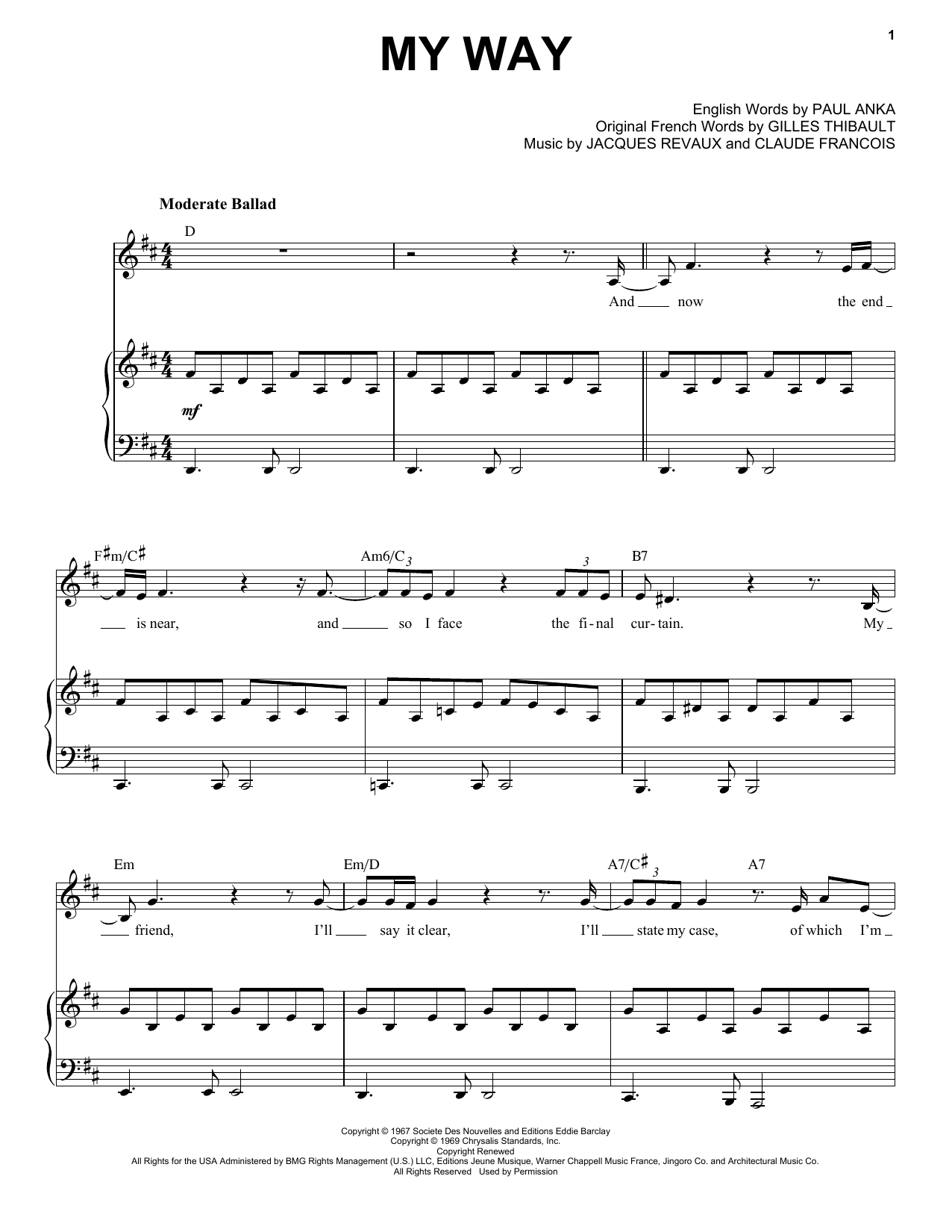 Download Landau Eugene Murphy, Jr. My Way Sheet Music and learn how to play Piano, Vocal & Guitar (Right-Hand Melody) PDF digital score in minutes
