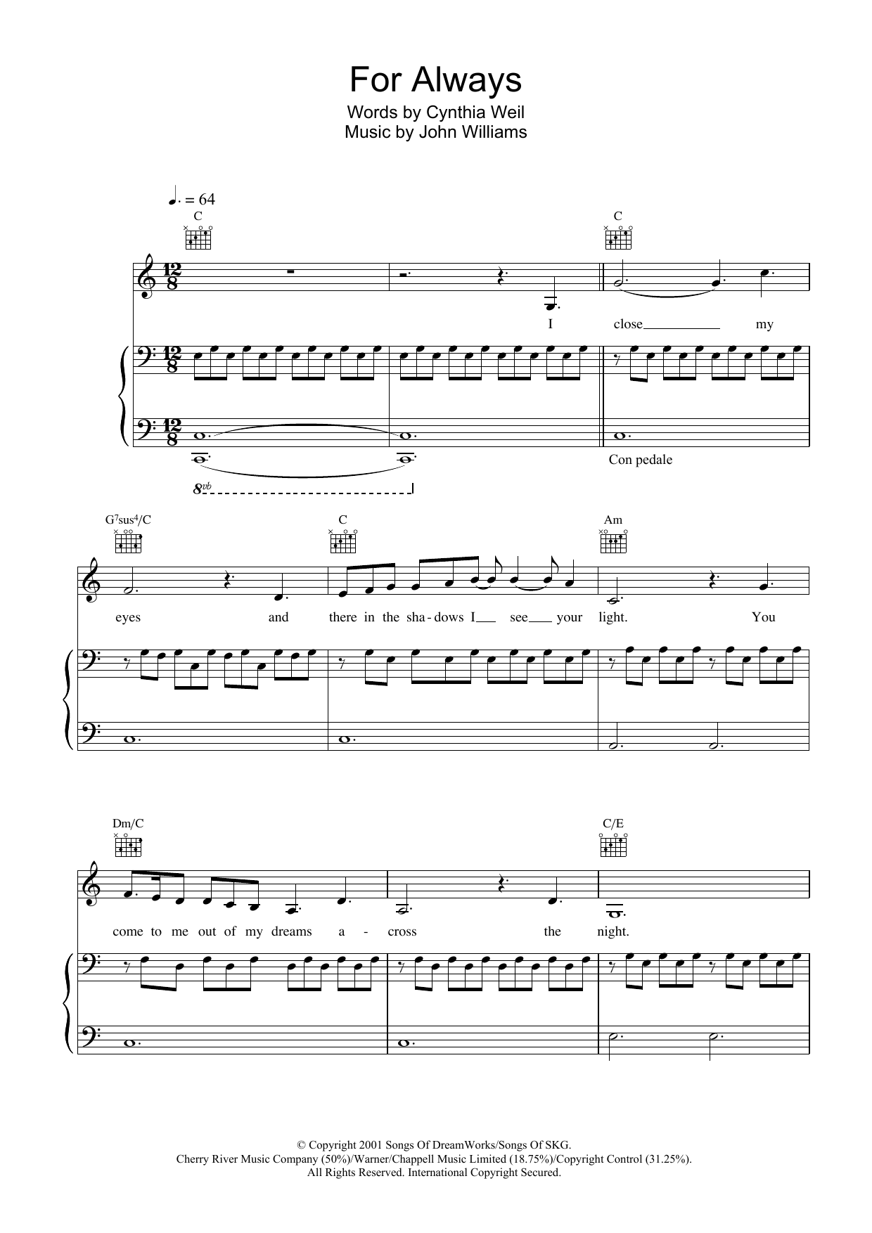 Download Lara Fabian For Always Sheet Music and learn how to play Piano, Vocal & Guitar PDF digital score in minutes