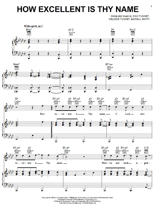 Download Larnelle Harris How Excellent Is Thy Name Sheet Music and learn how to play Piano, Vocal & Guitar (Right-Hand Melody) PDF digital score in minutes