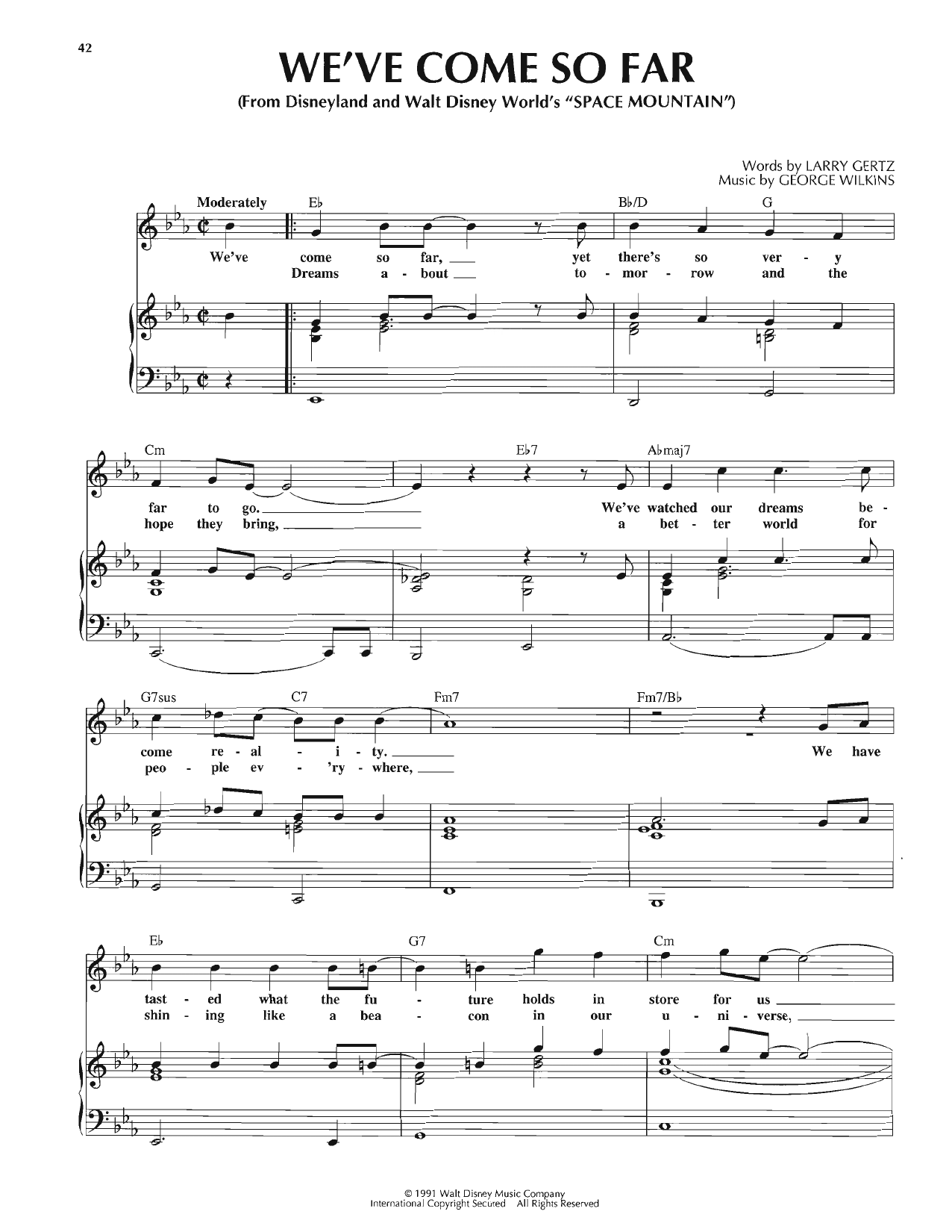 Download Larry Gertz We've Come So Far Sheet Music and learn how to play Piano, Vocal & Guitar Chords (Right-Hand Melody) PDF digital score in minutes