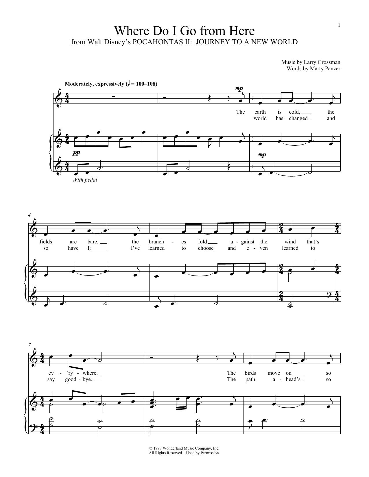 Download Larry Grossman Where Do I Go From Here Sheet Music and learn how to play Piano & Vocal PDF digital score in minutes