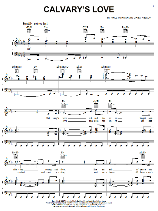 Download Larry Hagan Calvary's Love Sheet Music and learn how to play Piano, Vocal & Guitar (Right-Hand Melody) PDF digital score in minutes