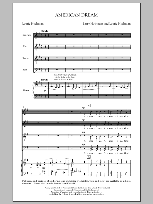 Download Larry Hochman American Dream Sheet Music and learn how to play SATB PDF digital score in minutes