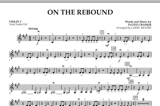 Download Larry Moore On the Rebound - Violin 3 (Viola Treble Clef) Sheet Music and learn how to play Orchestra PDF digital score in minutes
