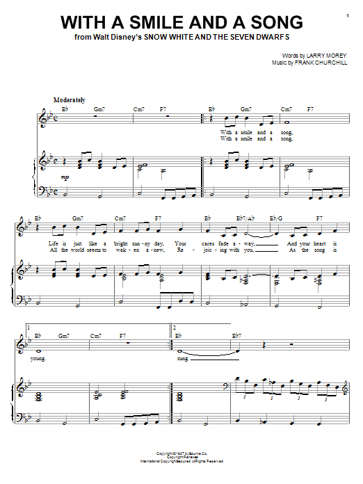 Download Frank Churchill With A Smile And A Song Sheet Music and learn how to play Viola PDF digital score in minutes