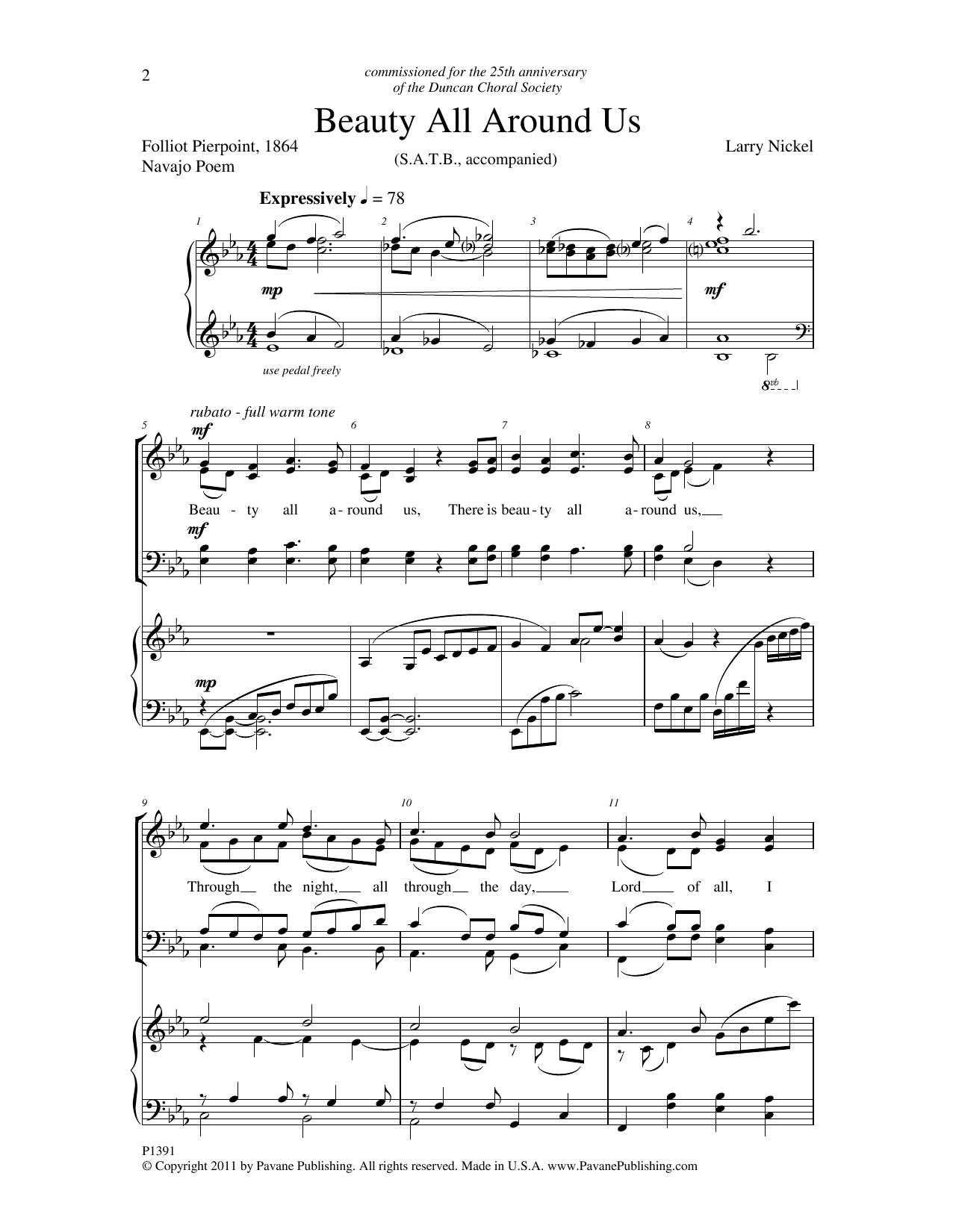 Download Larry Nickel Beauty All Around Us Sheet Music and learn how to play SATB Choir PDF digital score in minutes