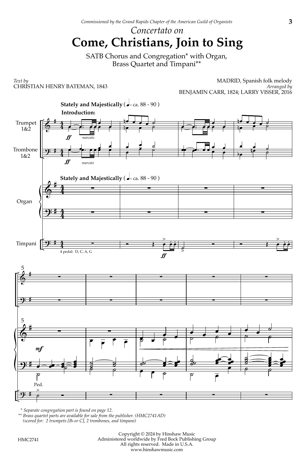 Download Larry Visser Concertato on Come, Christians, Join to Sing Sheet Music and learn how to play SATB Choir PDF digital score in minutes