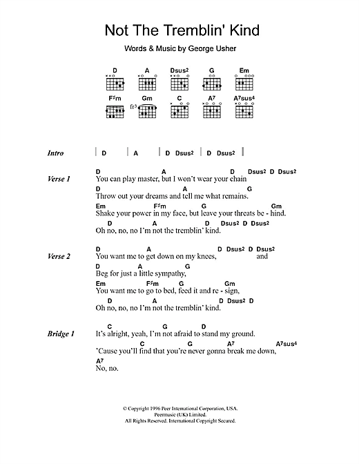 Download Laura Cantrell Not The Tremblin' Kind Sheet Music and learn how to play Lyrics & Chords PDF digital score in minutes