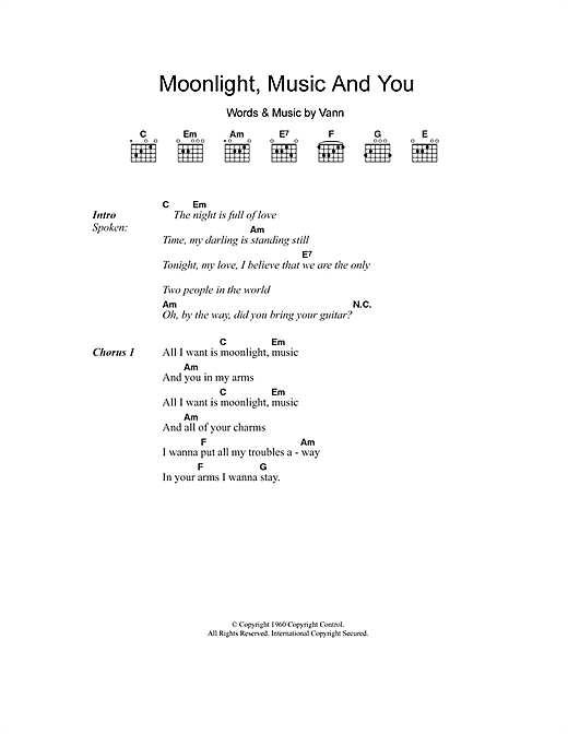 Download Laura Greene Moonlight, Music And You Sheet Music and learn how to play Lyrics & Chords PDF digital score in minutes