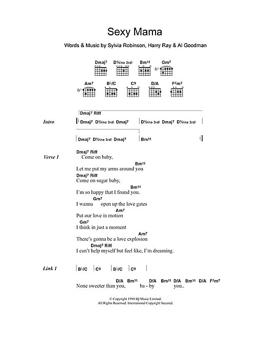 Download Laura Nyro Sexy Mama Sheet Music and learn how to play Lyrics & Chords PDF digital score in minutes