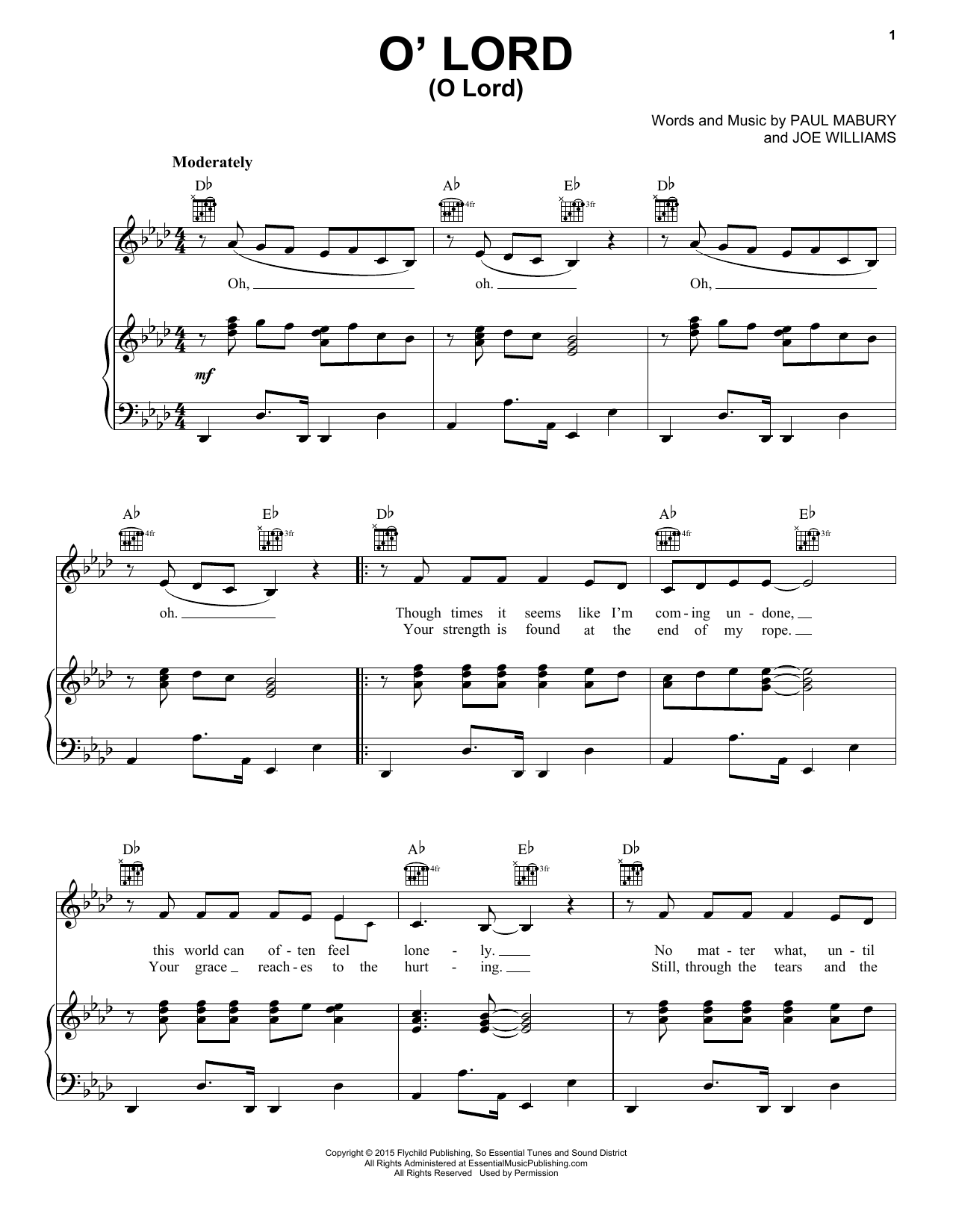 Download Lauren Daigle O' Lord Sheet Music and learn how to play Piano, Vocal & Guitar (Right-Hand Melody) PDF digital score in minutes