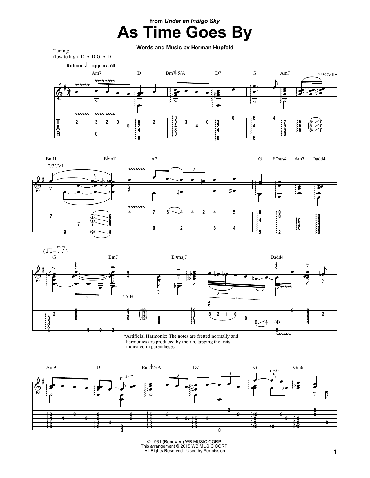 Download Laurence Juber As Time Goes By Sheet Music and learn how to play Guitar Tab PDF digital score in minutes