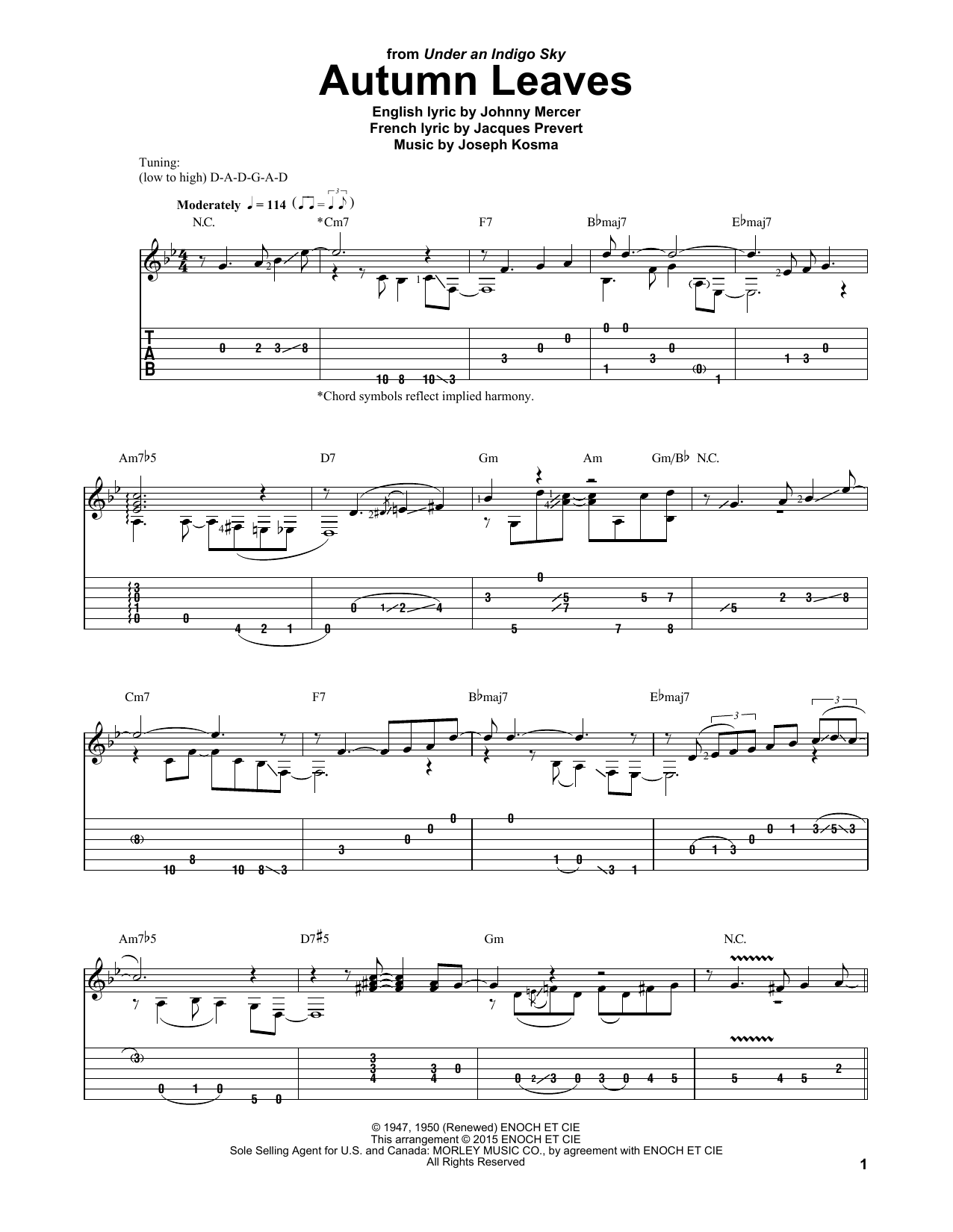 Download Laurence Juber Autumn Leaves Sheet Music and learn how to play Guitar Tab PDF digital score in minutes