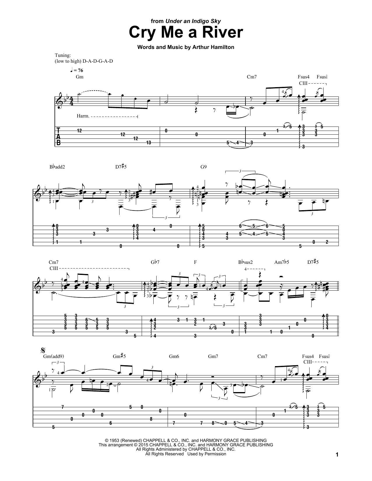 Download Laurence Juber Cry Me A River Sheet Music and learn how to play Guitar Tab PDF digital score in minutes