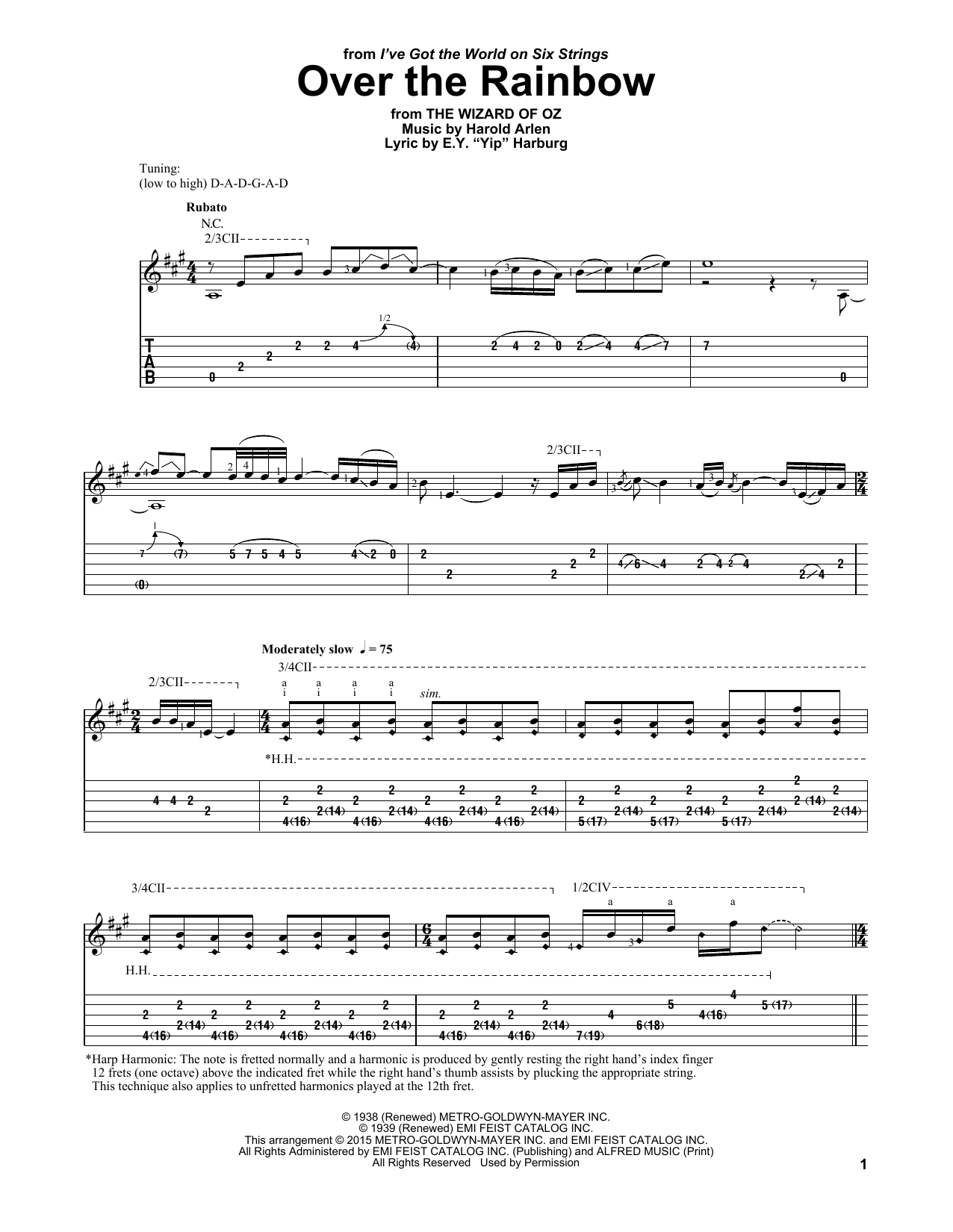 Download Laurence Juber Over The Rainbow Sheet Music and learn how to play Guitar Tab PDF digital score in minutes