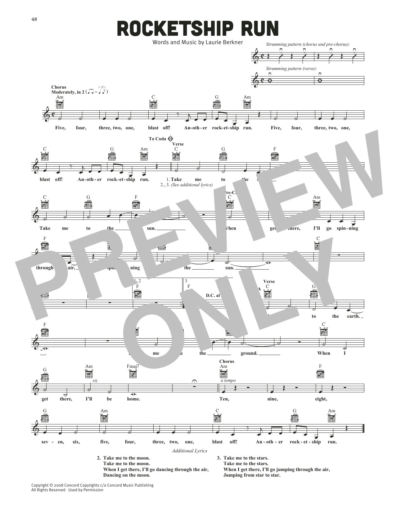Download Laurissa Anne Berkner Rocketship Run Sheet Music and learn how to play Lead Sheet / Fake Book PDF digital score in minutes