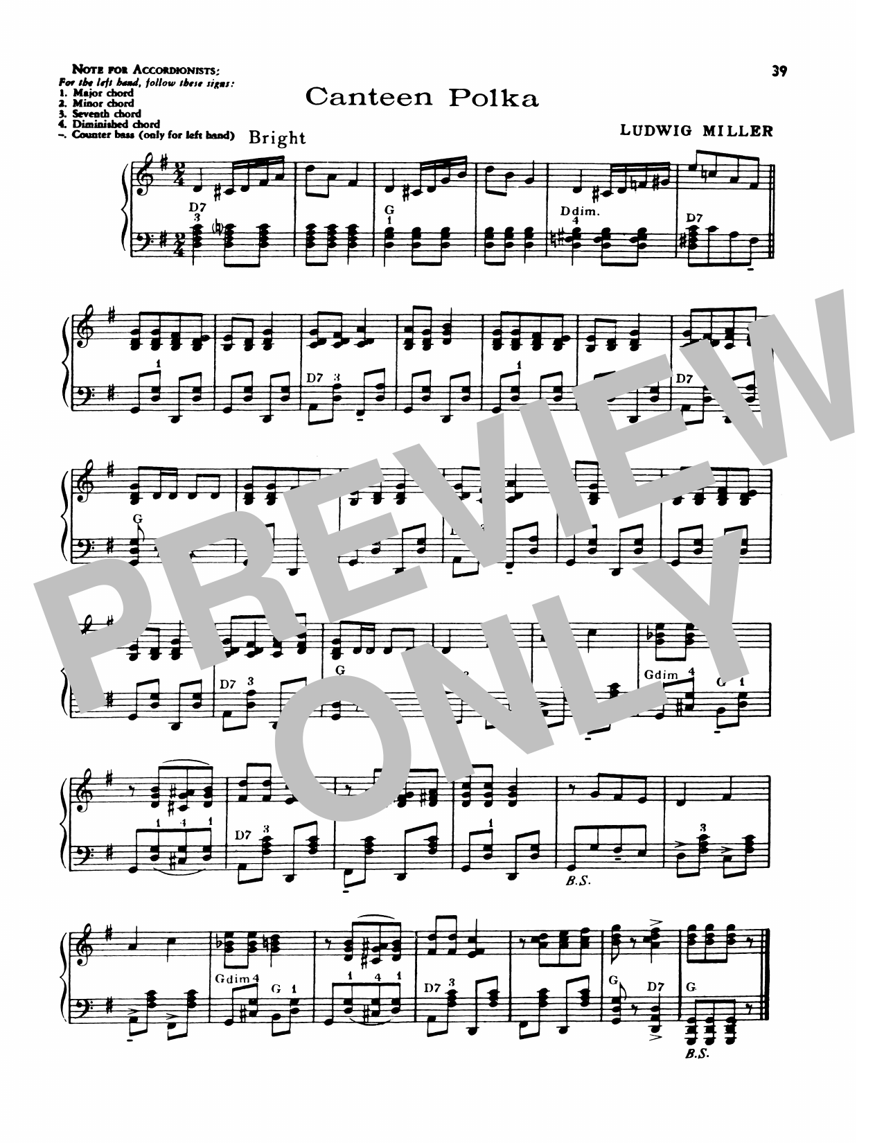 Download Lawrence Welk Canteen Polka Sheet Music and learn how to play Piano Solo PDF digital score in minutes