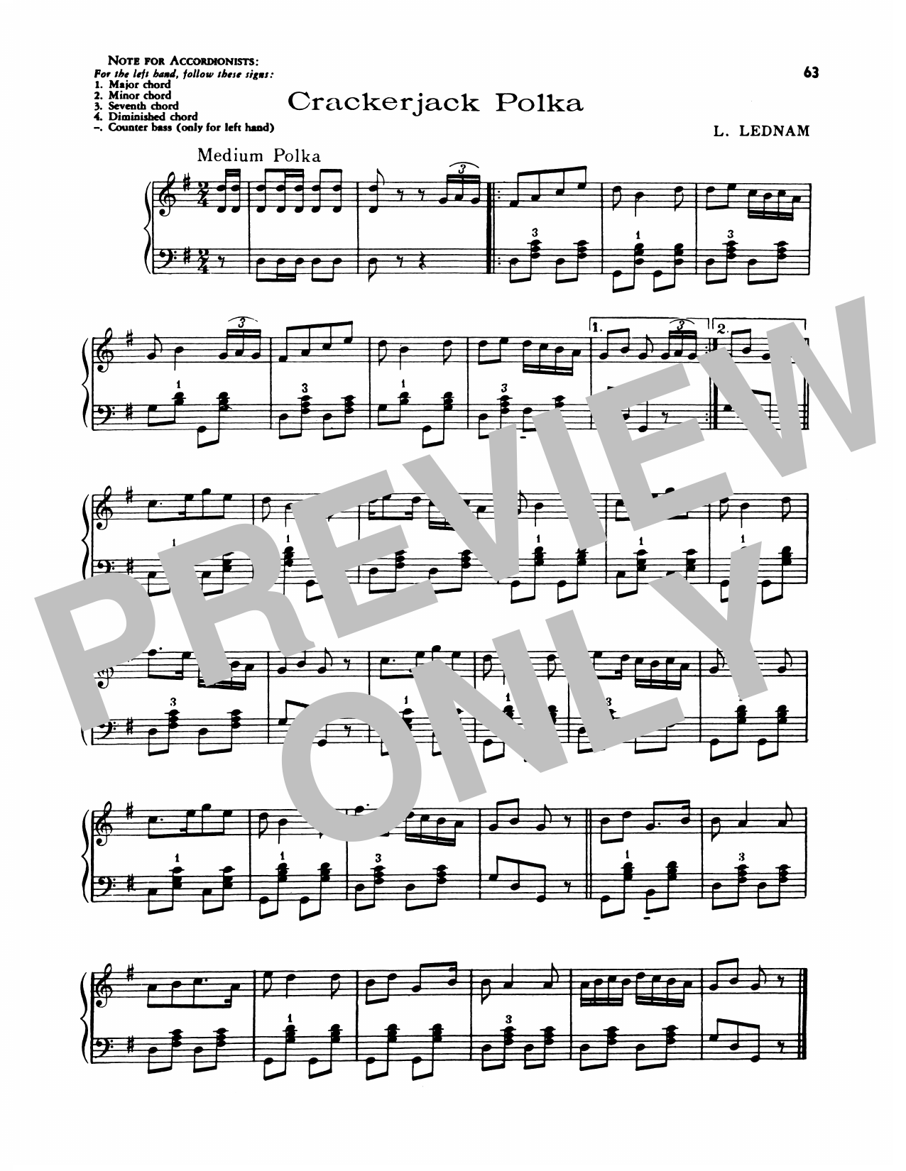 Download Lawrence Welk Crackerjack Polka Sheet Music and learn how to play Piano Solo PDF digital score in minutes