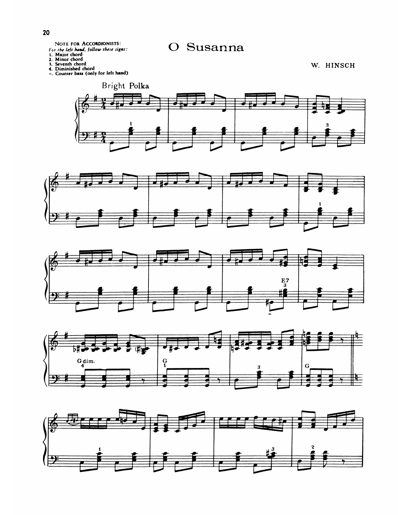 Download Lawrence Welk O Susanna Sheet Music and learn how to play Piano Solo PDF digital score in minutes