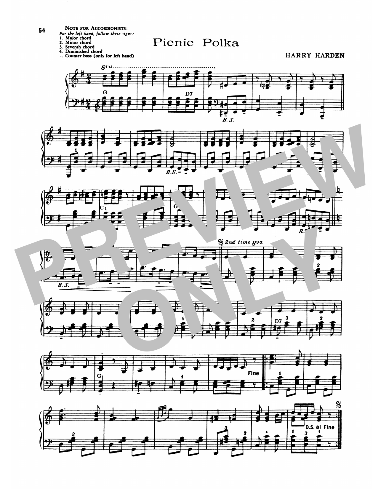 Download Lawrence Welk Picnic Polka Sheet Music and learn how to play Piano Solo PDF digital score in minutes