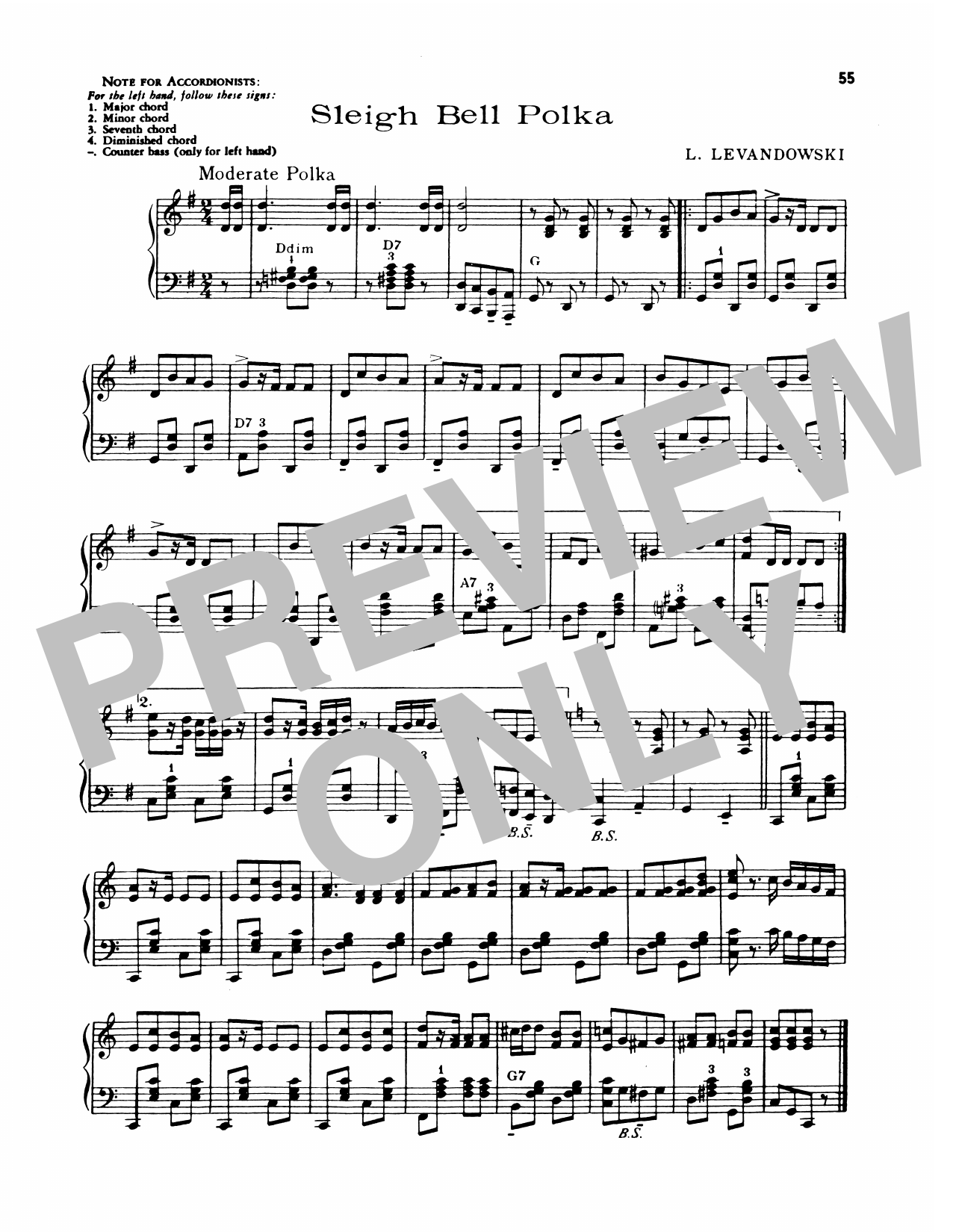 Download Lawrence Welk Sleighbell Polka Sheet Music and learn how to play Piano Solo PDF digital score in minutes