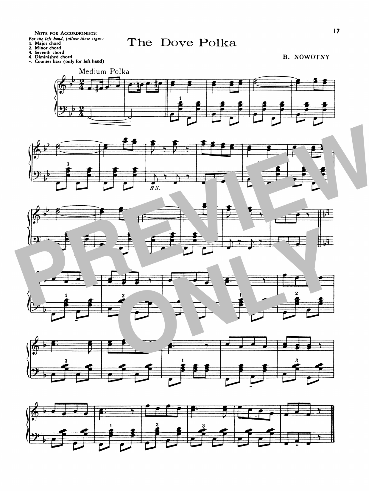 Download Lawrence Welk The Dove Polka Sheet Music and learn how to play Piano Solo PDF digital score in minutes