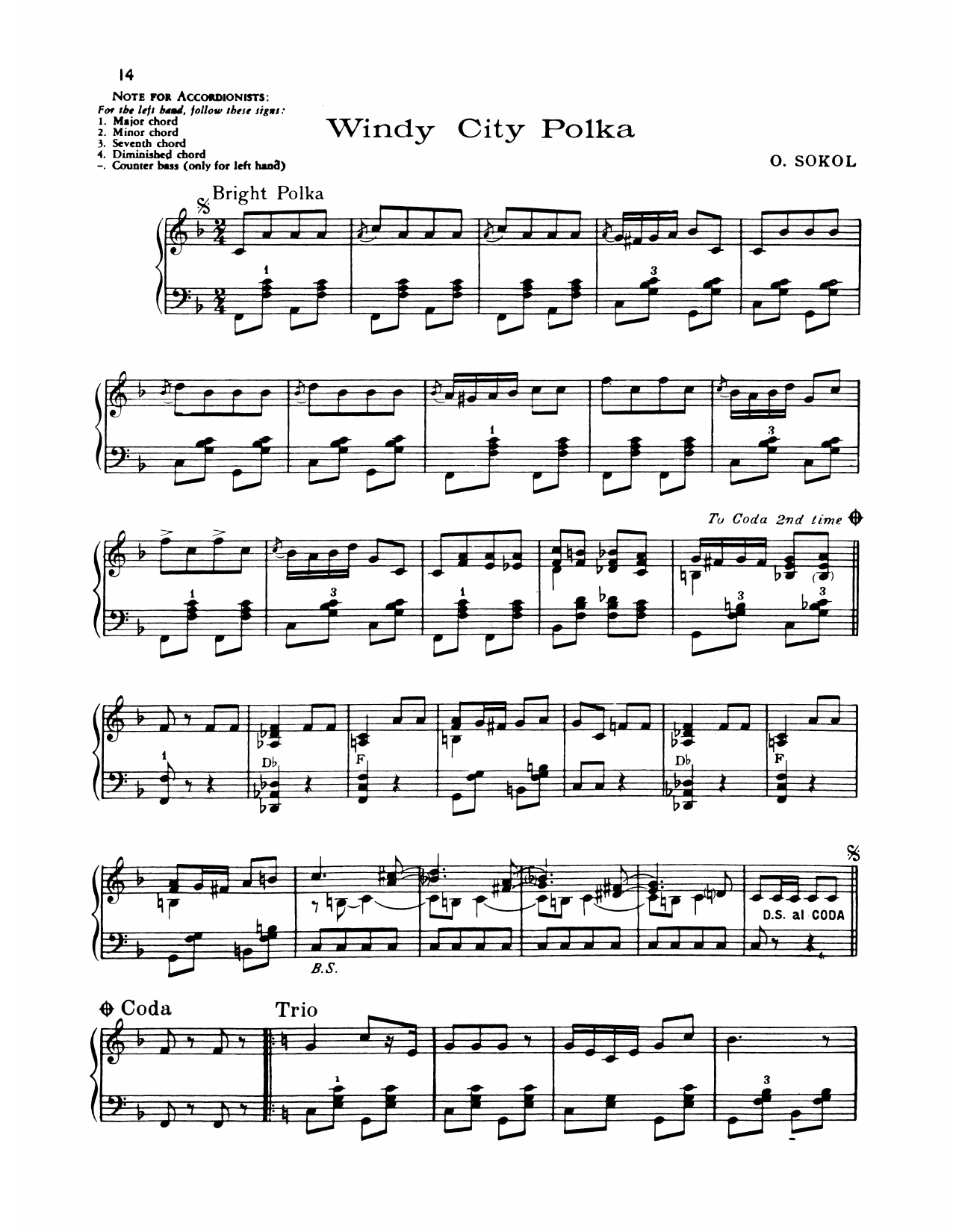 Download Lawrence Welk Windy City Polka Sheet Music and learn how to play Piano Solo PDF digital score in minutes