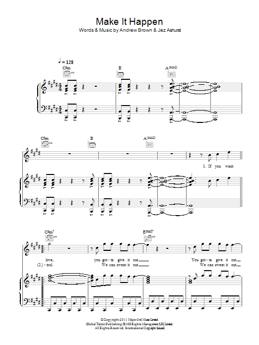 Download Lawson Make It Happen Sheet Music and learn how to play Piano, Vocal & Guitar (Right-Hand Melody) PDF digital score in minutes