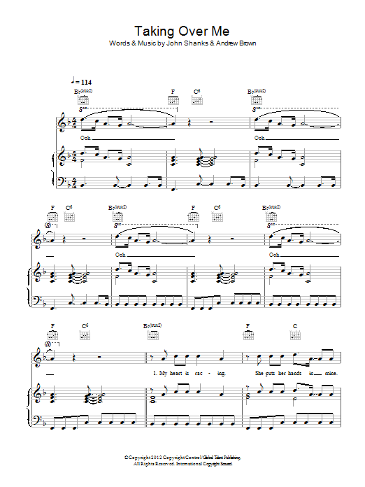 Download Lawson Taking Over Me Sheet Music and learn how to play Piano, Vocal & Guitar (Right-Hand Melody) PDF digital score in minutes