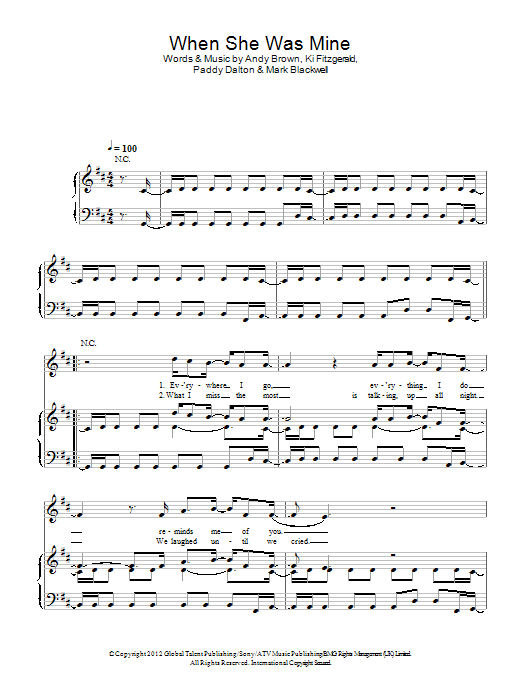 Download Lawson When She Was Mine Sheet Music and learn how to play Piano, Vocal & Guitar (Right-Hand Melody) PDF digital score in minutes