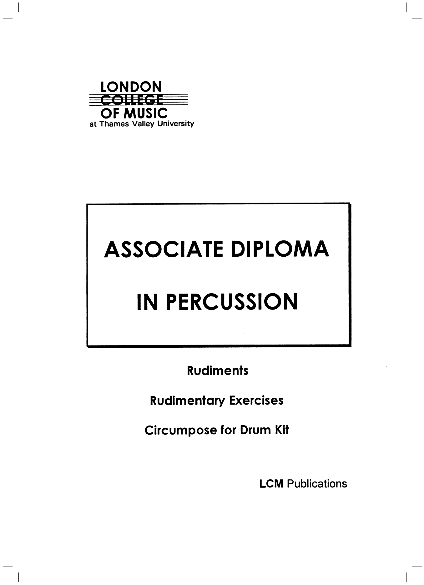 Download LCME LCM Associate Diploma in Percussion Sheet Music and learn how to play Instrumental Method PDF digital score in minutes