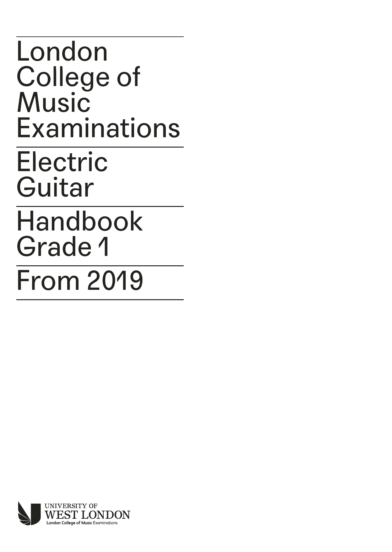 Download LCME LCME Electric Guitar Handbook 2019 - Grade 1 Sheet Music and learn how to play Instrumental Method PDF digital score in minutes